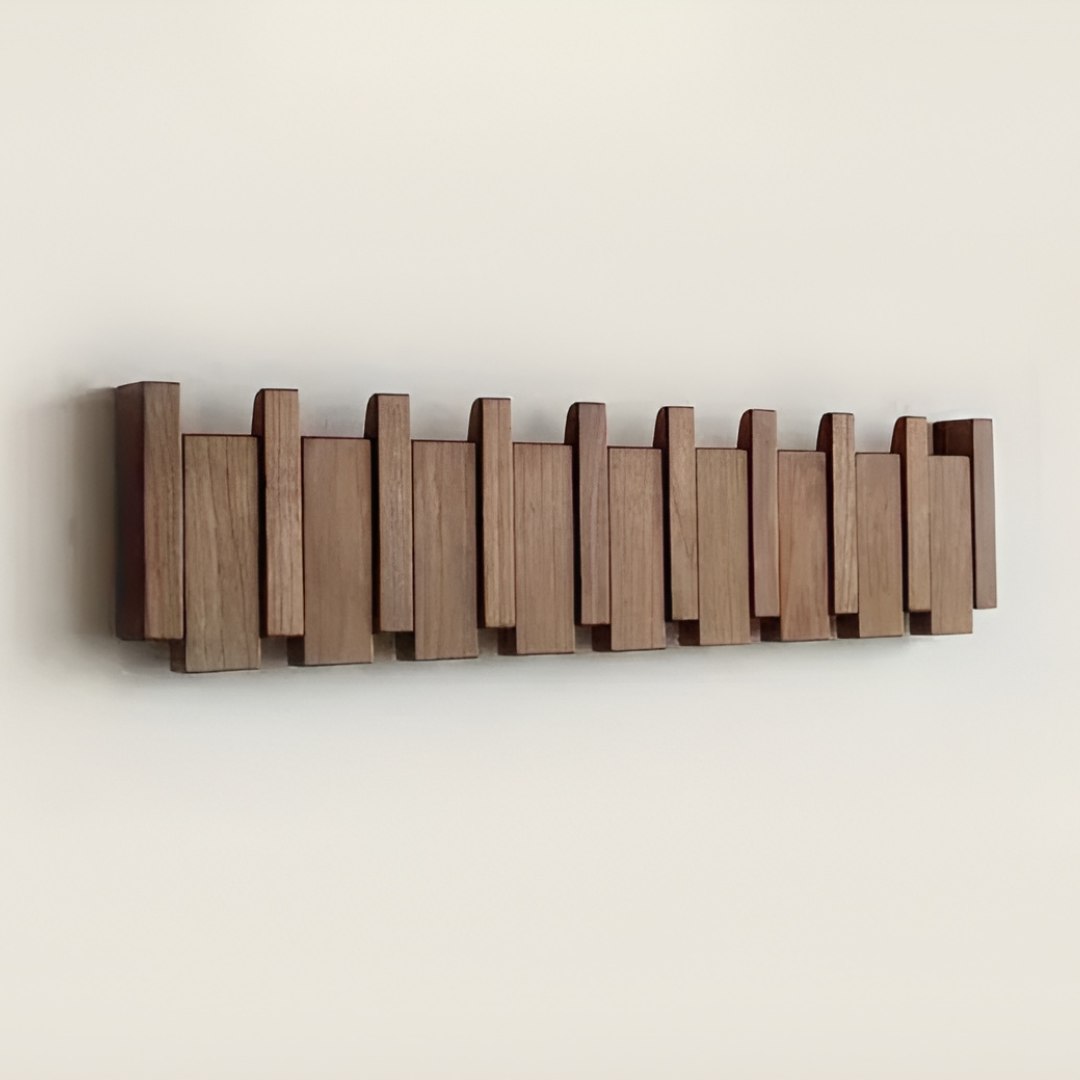 Elegant Wall-Mounted Coat Organizer with Folding Hooks