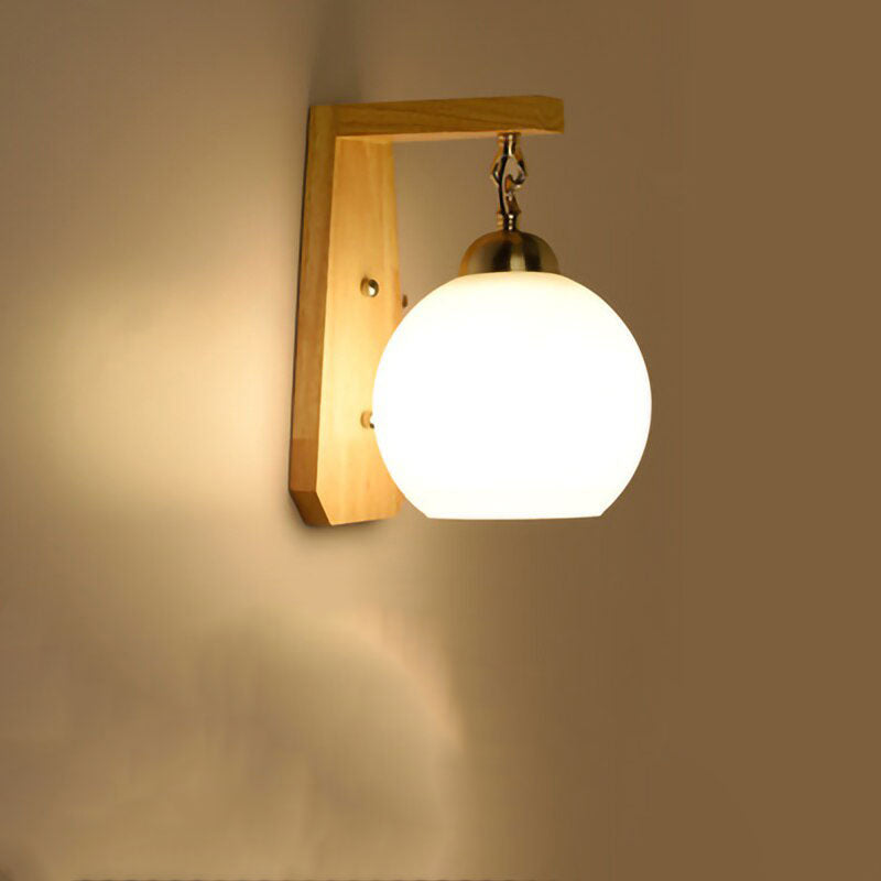 Taavita Round Wall Lamp Wood