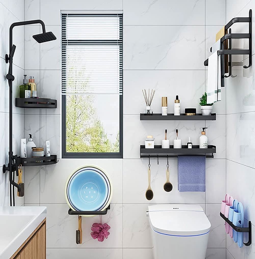 SpaceSaver Wall-Mounted Aluminum Rack for Towels & More