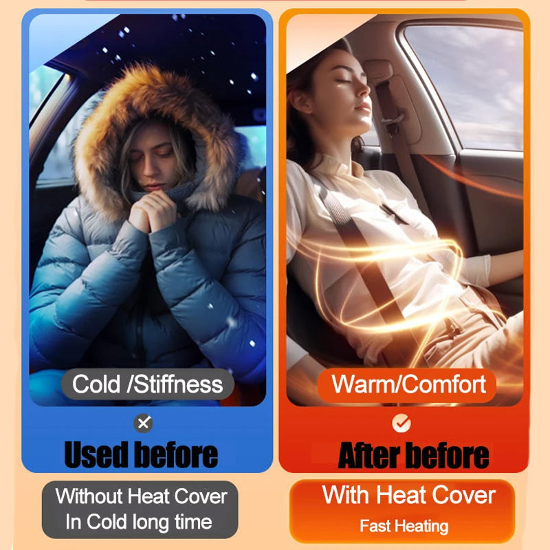 Universal Heated Seat Cover for Cars | 3 Heat Settings | 12V-24V | Washable