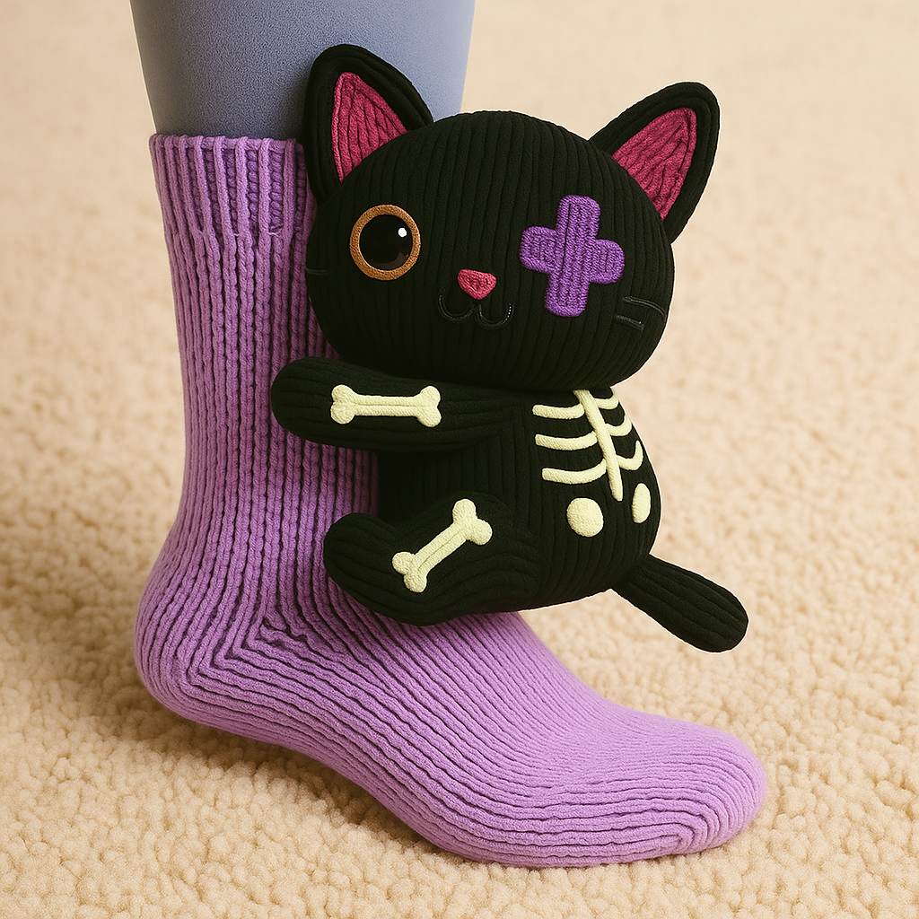 Cozy Animal-Themed Slipper Socks with Grippy Soles