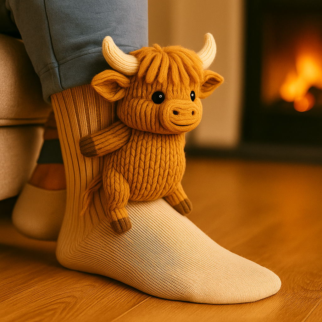 Cozy Animal-Themed Slipper Socks with Grippy Soles