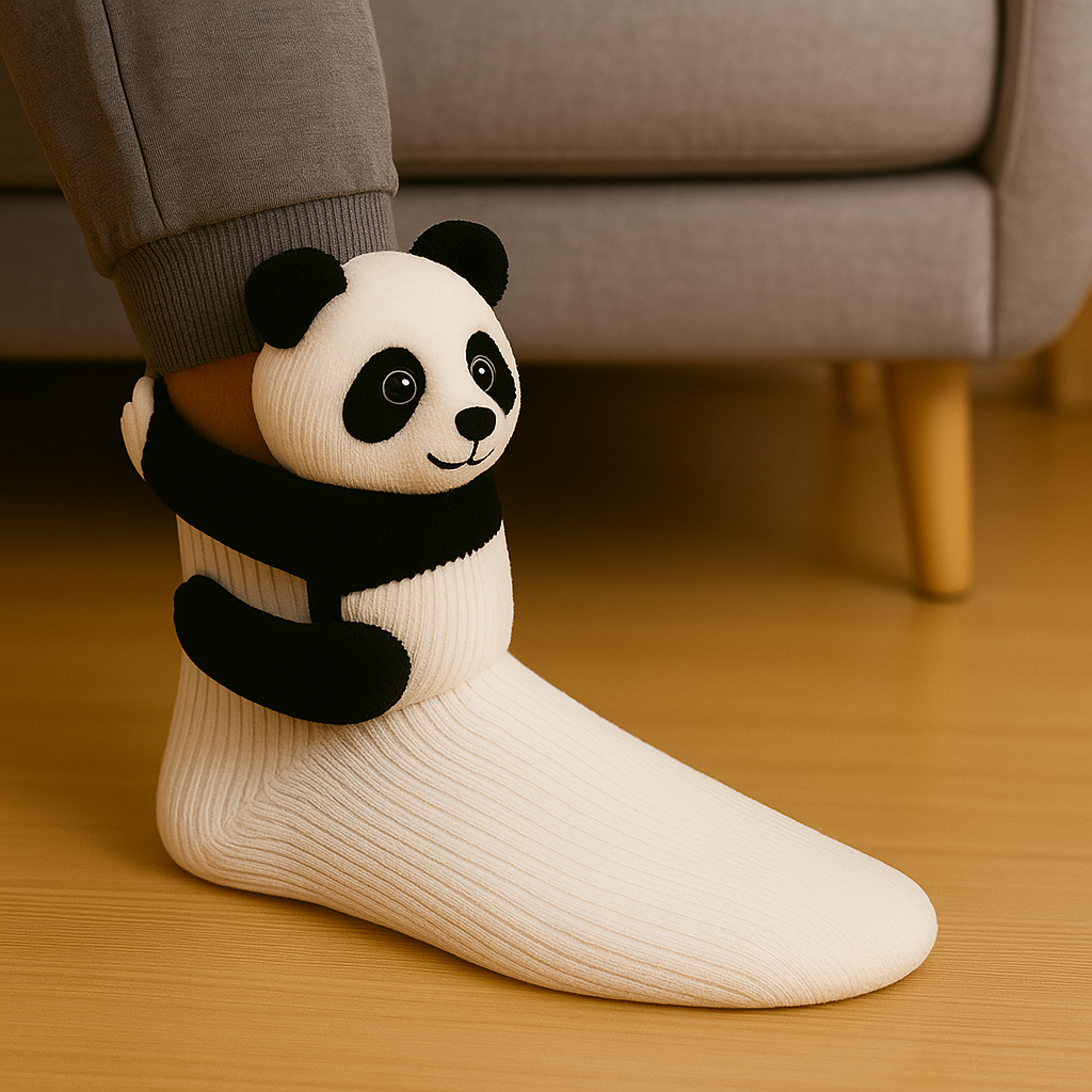 Cozy Animal-Themed Slipper Socks with Grippy Soles