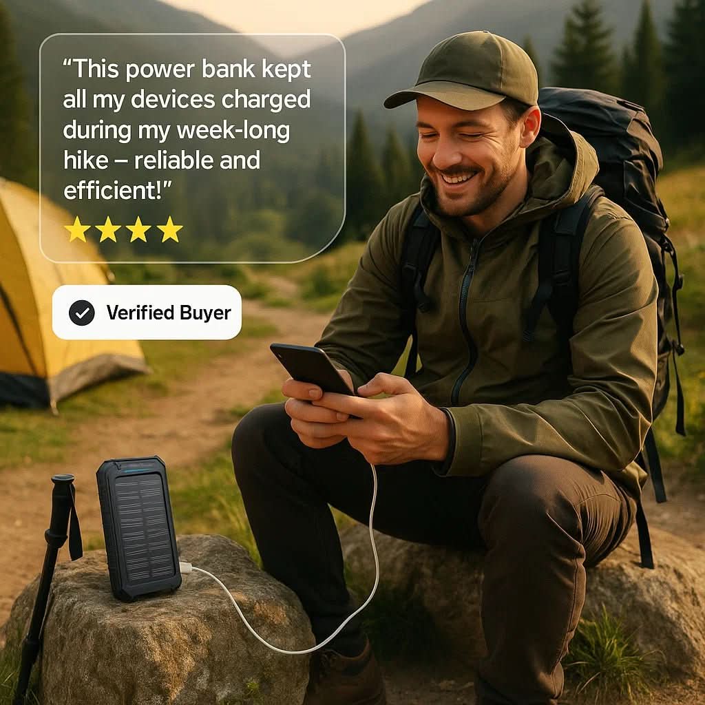 SunCharge Waterproof Solar Battery Pack 10000mAh with Dual USB