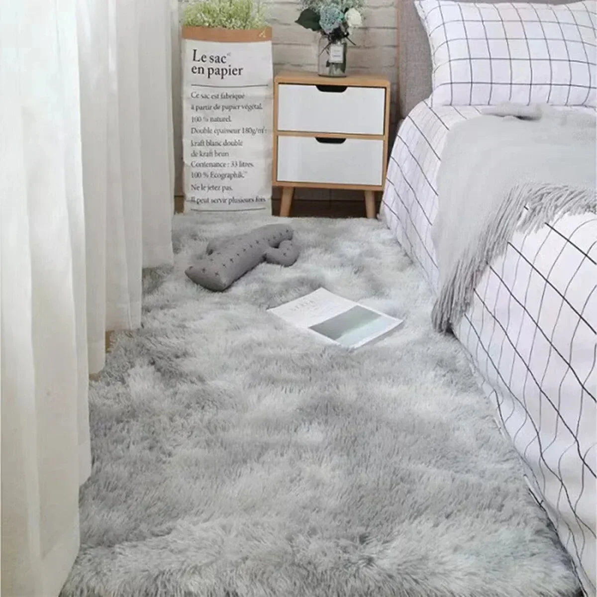 CozyNest Plush Area Rug Crafted from Premium Polyester Fibers