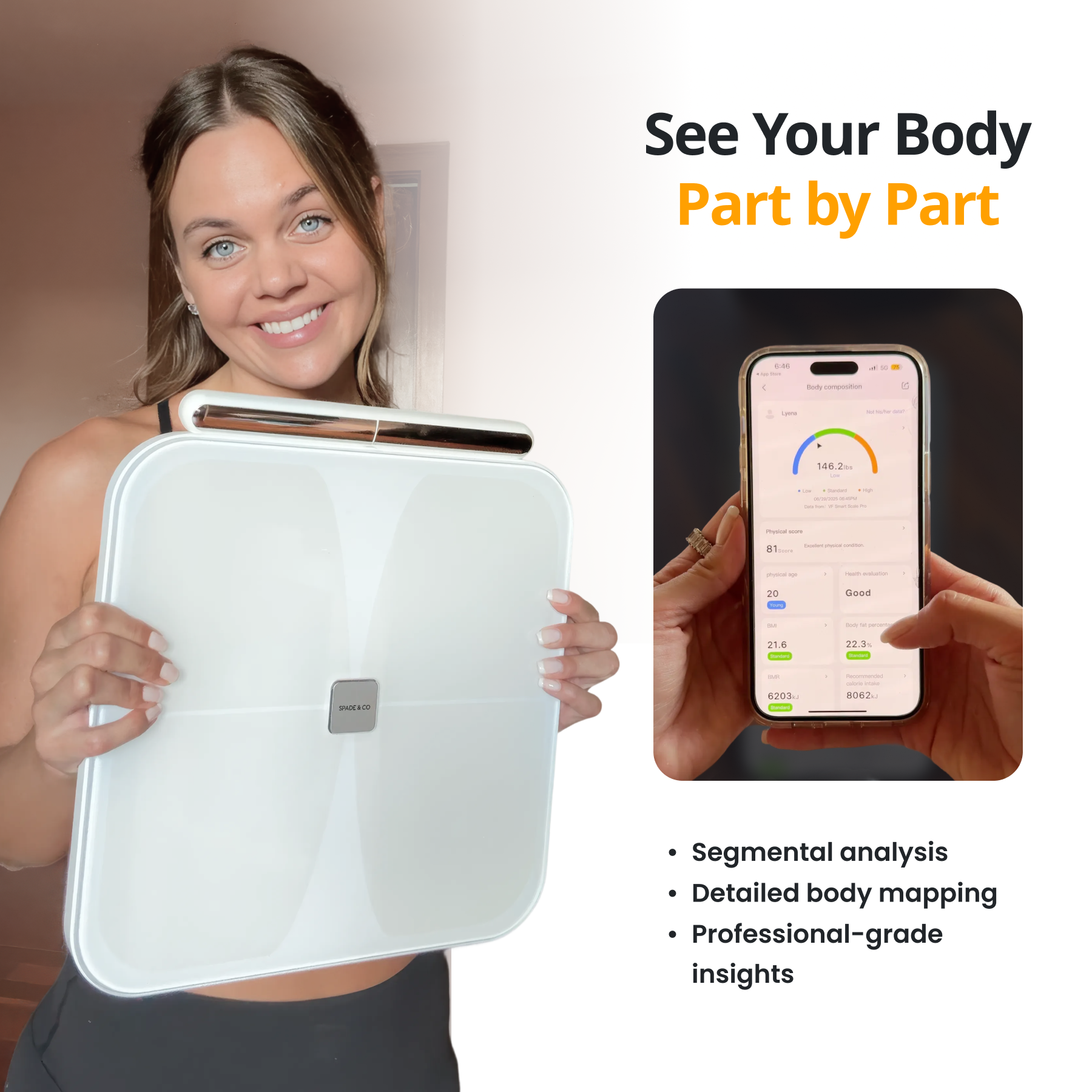 Smart Body Scale with 8 Electrodes for Detailed Health Analysis