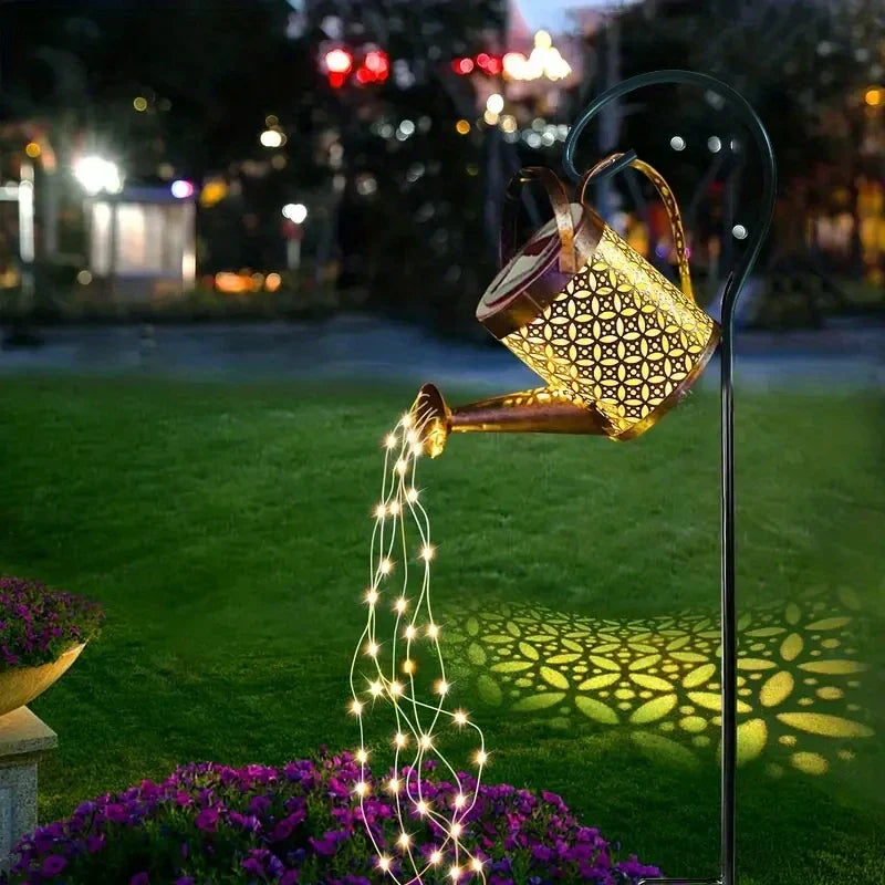 Charming Outdoor Hanging Lantern with Retro Watering Can Design