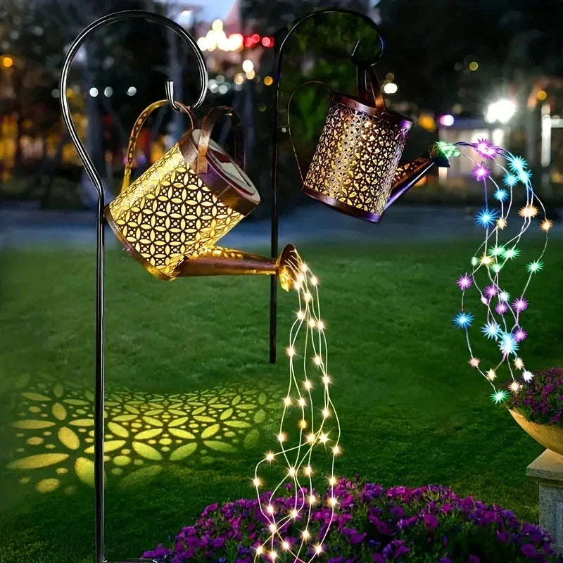 Charming Outdoor Hanging Lantern with Retro Watering Can Design