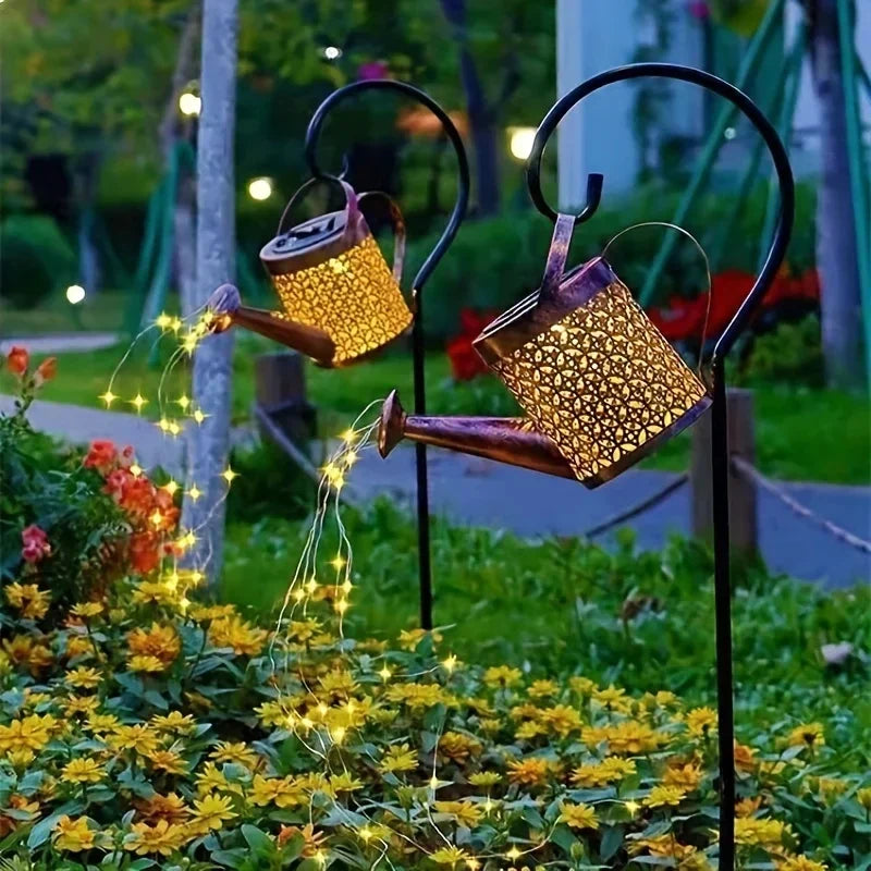 Charming Outdoor Hanging Lantern with Retro Watering Can Design
