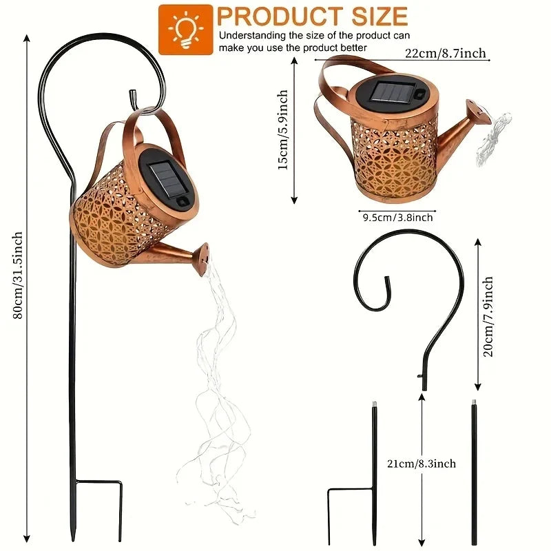 Charming Outdoor Hanging Lantern with Retro Watering Can Design