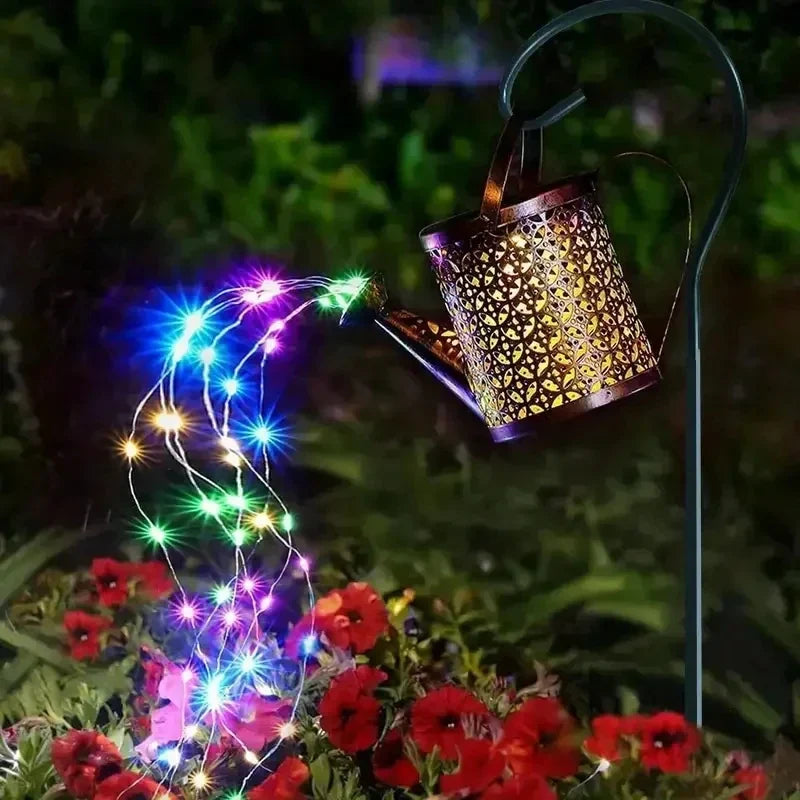 Charming Outdoor Hanging Lantern with Retro Watering Can Design