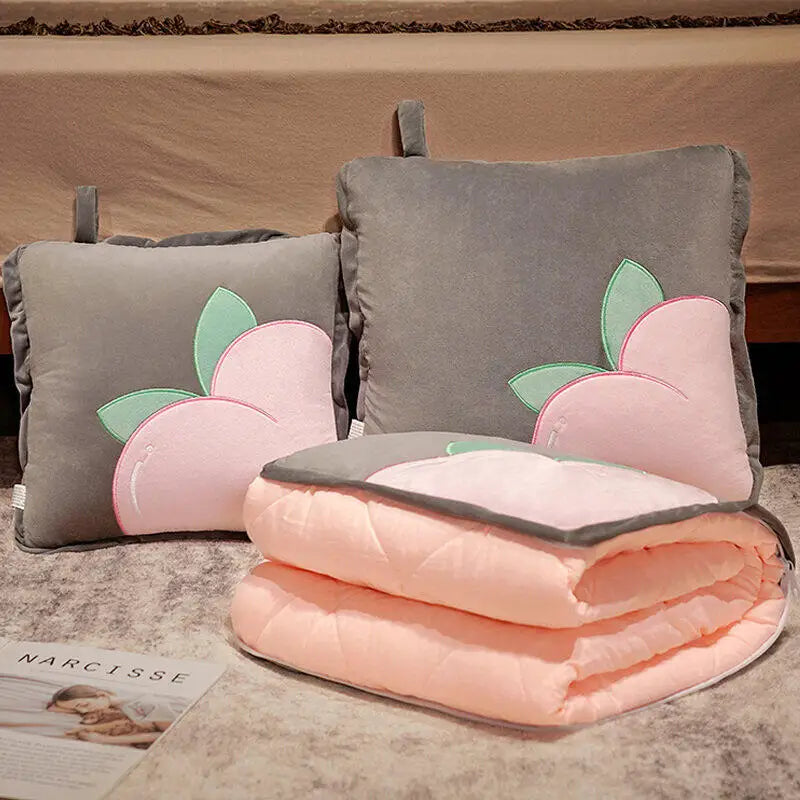 Cartoon Toast Design Travel Blanket Pillow | Cozy Dual-Use Comfort