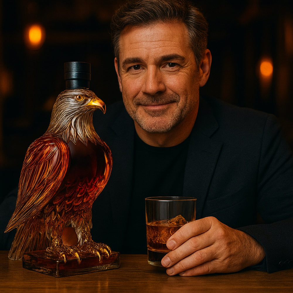Majestic Eagle Glass Decanter for Spirits and Bar Decor