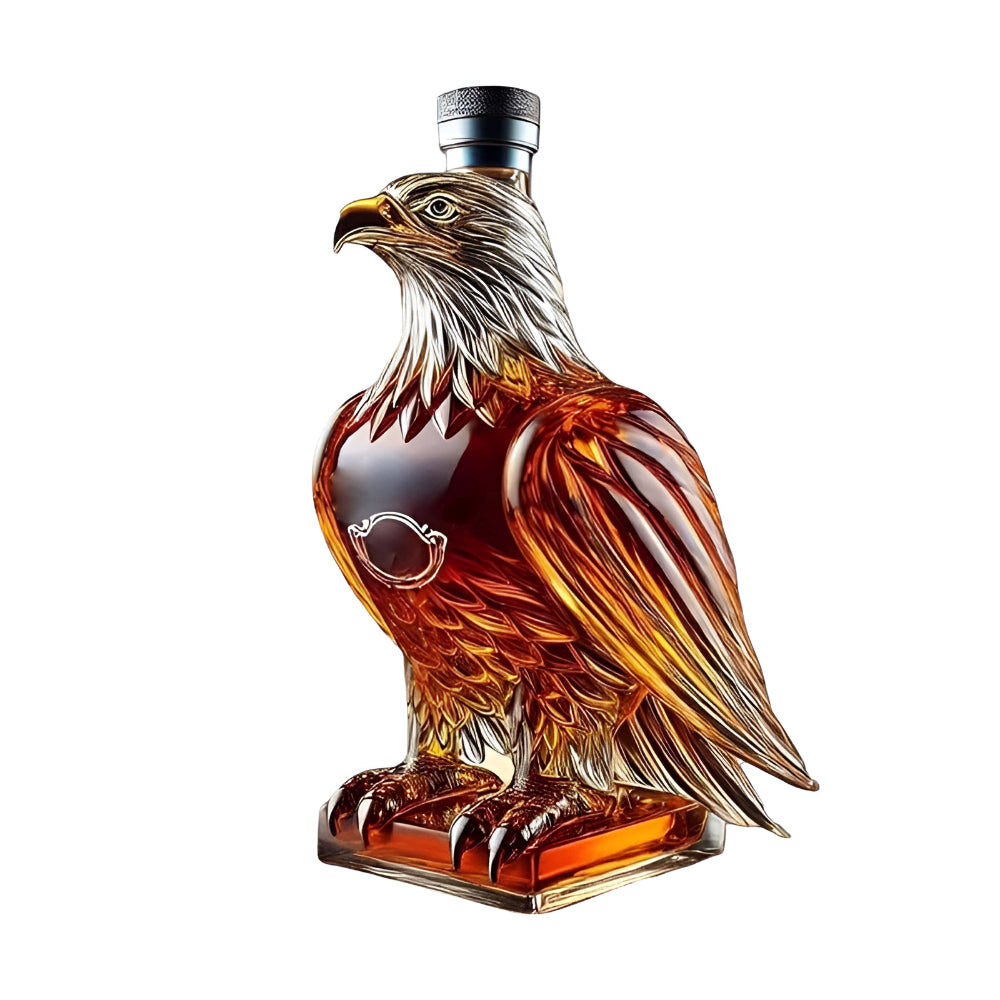 Majestic Eagle Glass Decanter for Spirits and Bar Decor