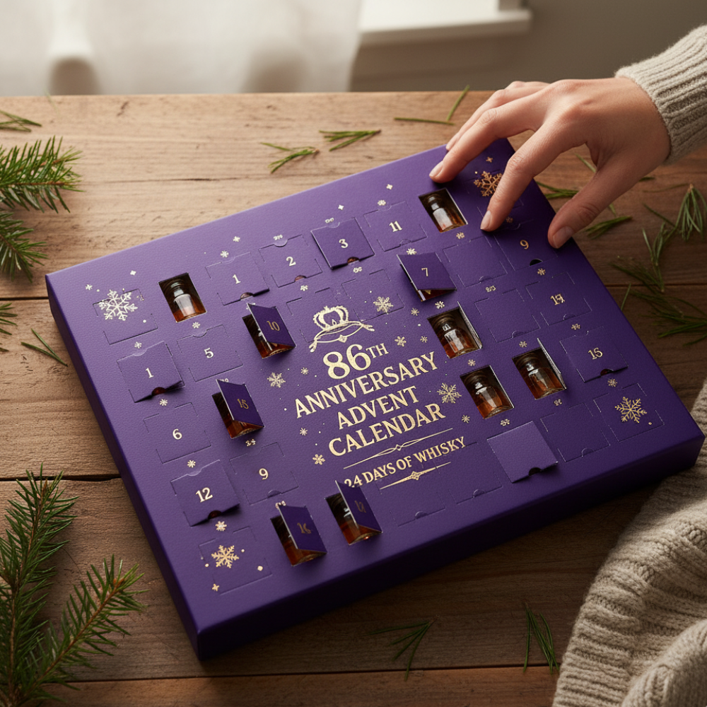 Festive Spirits Countdown Calendar with Decorative Ornaments