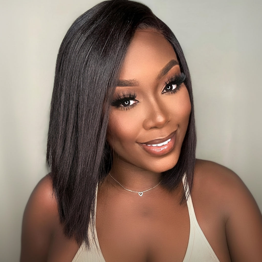 Effortless Chic Bob Wig in Yaki Straight Human Hair
