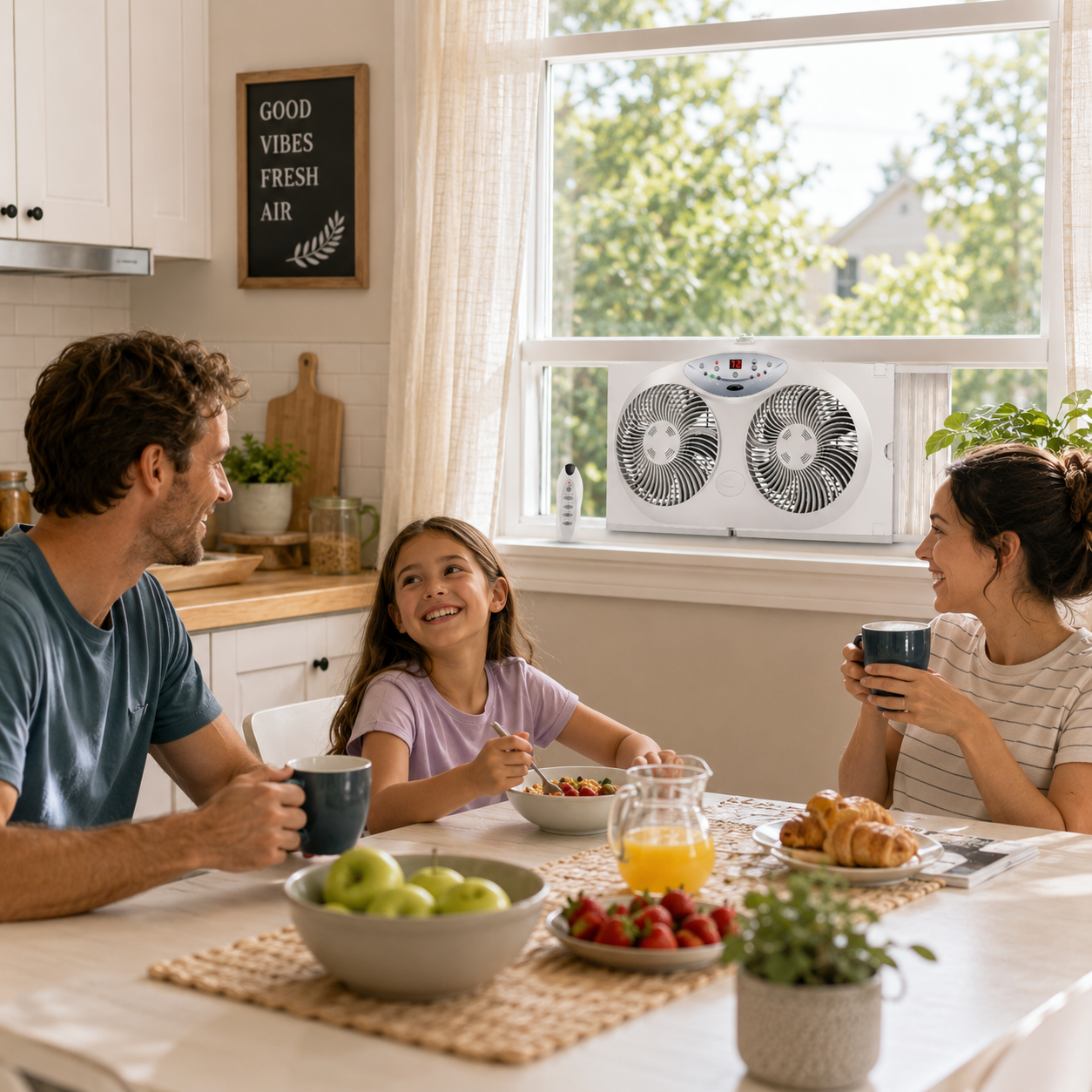 Dual Action Window Fan with Remote Control for Ultimate Airflow