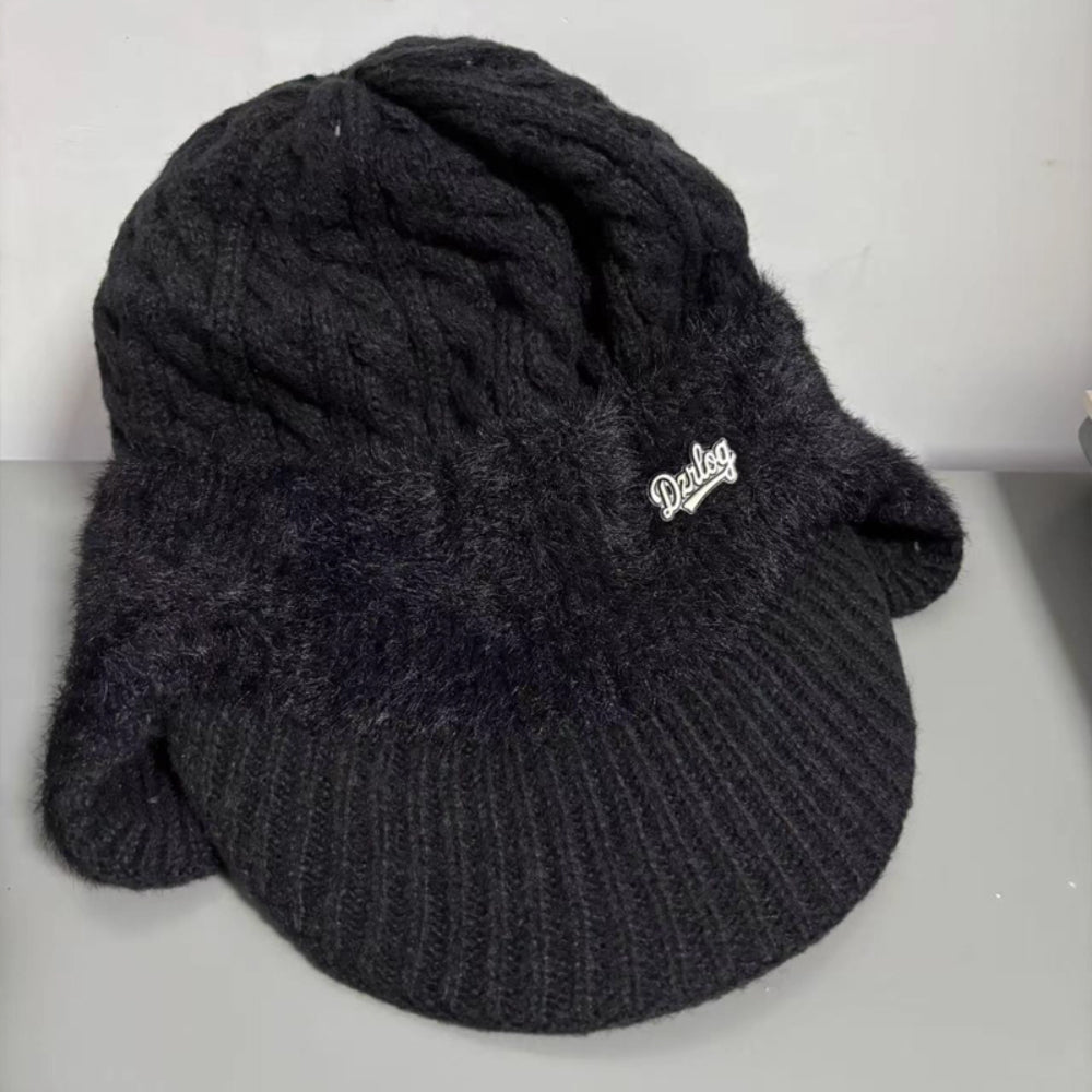 Warm & Stylish Ear Flap Knit Cap for Winter Adventures