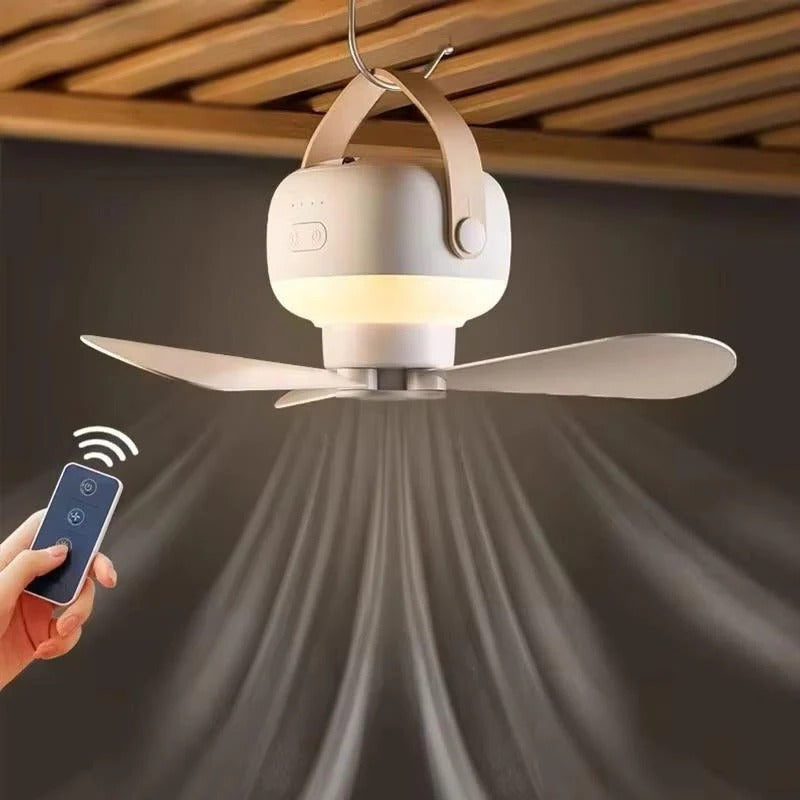Ceiling Fan with LED Light and Remote – Wireless Indoor/Outdoor Use