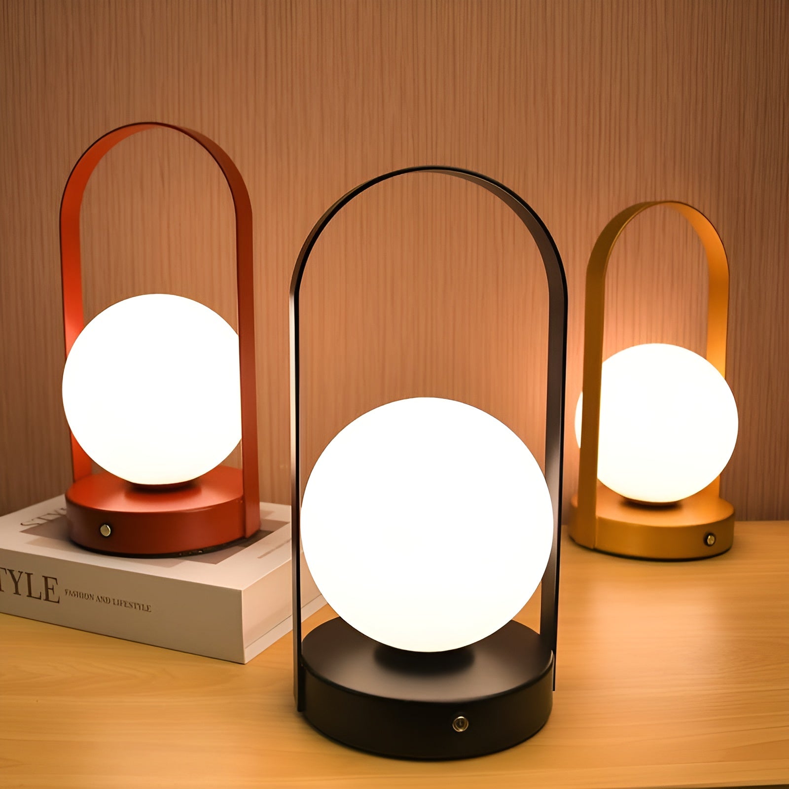 Elegant Touch-Controlled Rechargeable Table Lamp – Sleek Sphere