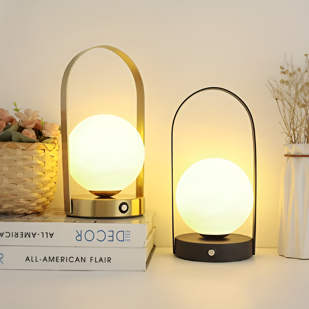 Elegant Touch-Controlled Rechargeable Table Lamp – Sleek Sphere
