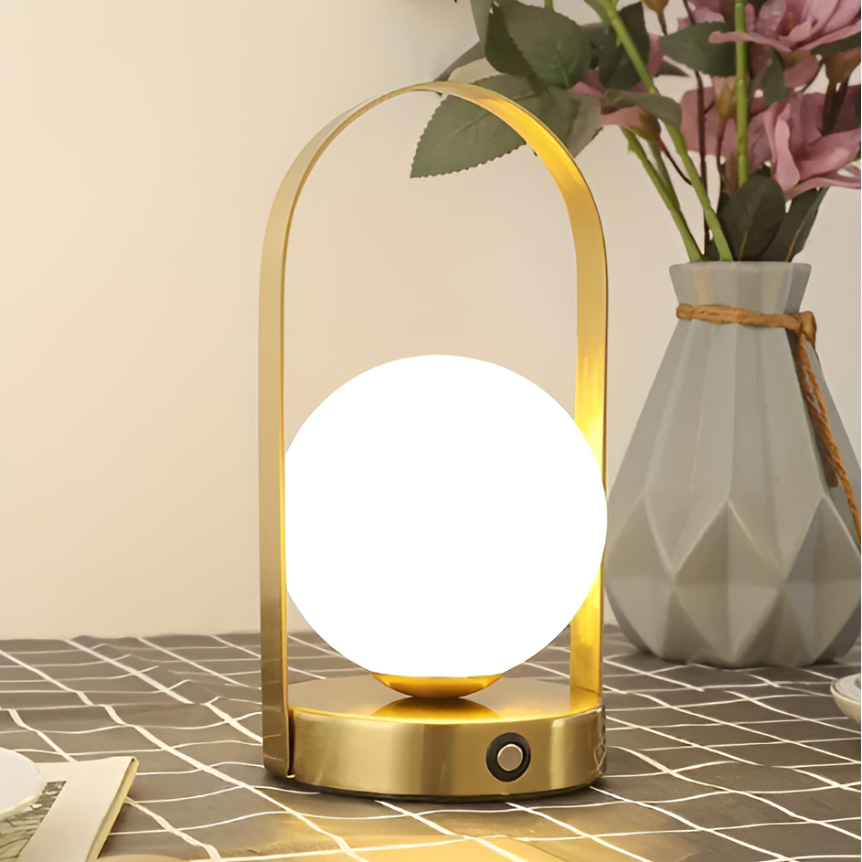 Elegant Touch-Controlled Rechargeable Table Lamp – Sleek Sphere