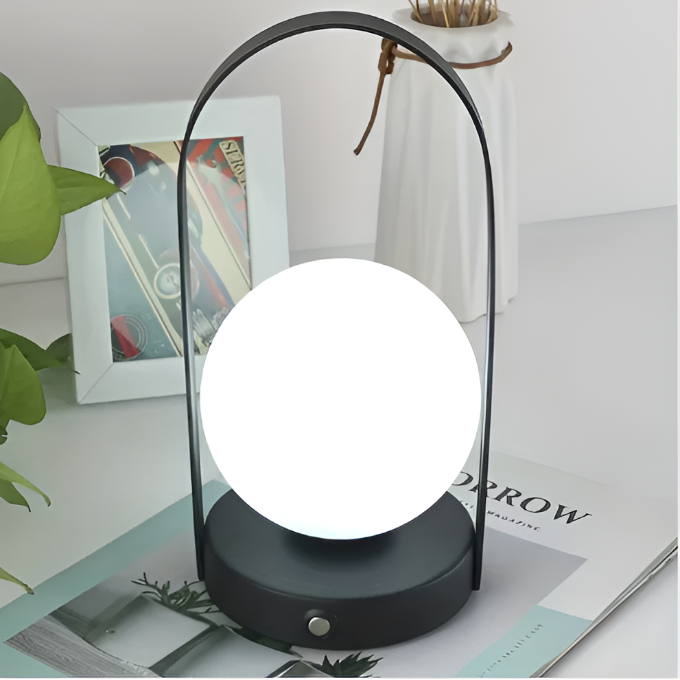 Elegant Touch-Controlled Rechargeable Table Lamp – Sleek Sphere