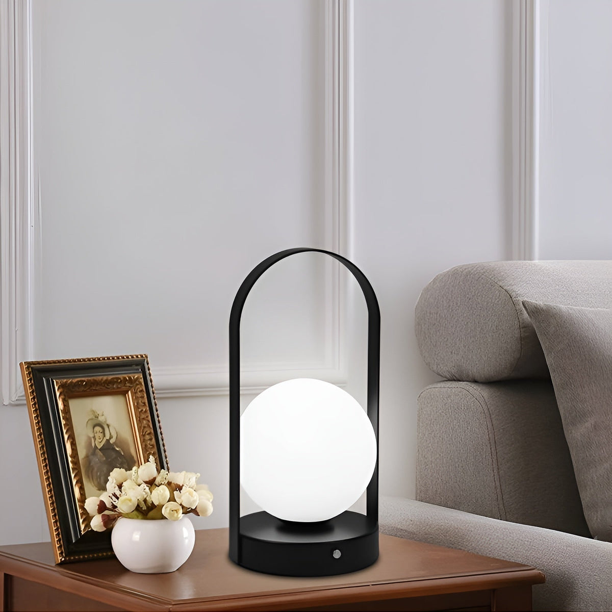 Elegant Touch-Controlled Rechargeable Table Lamp – Sleek Sphere