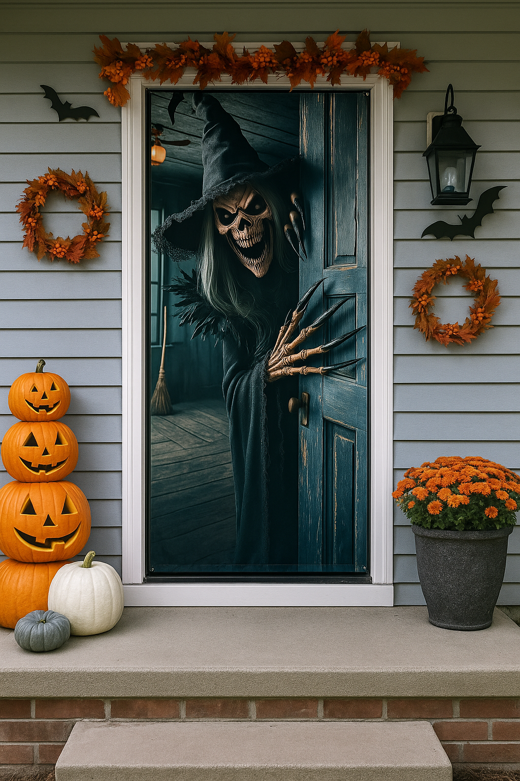 Halloween Witch Door Banner Polyester Entryway Decor for Halloween