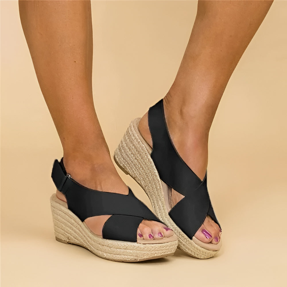 Sophisticated Women's Wedge Sandals with Ankle Support