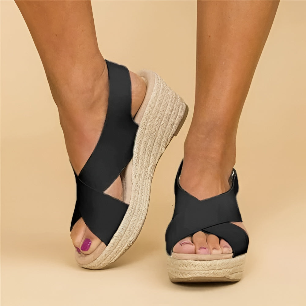 Sophisticated Women's Wedge Sandals with Ankle Support