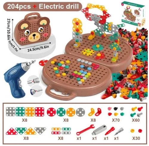 Montessori-Inspired Learning Set with Electric Screwdriver for STEM Activities