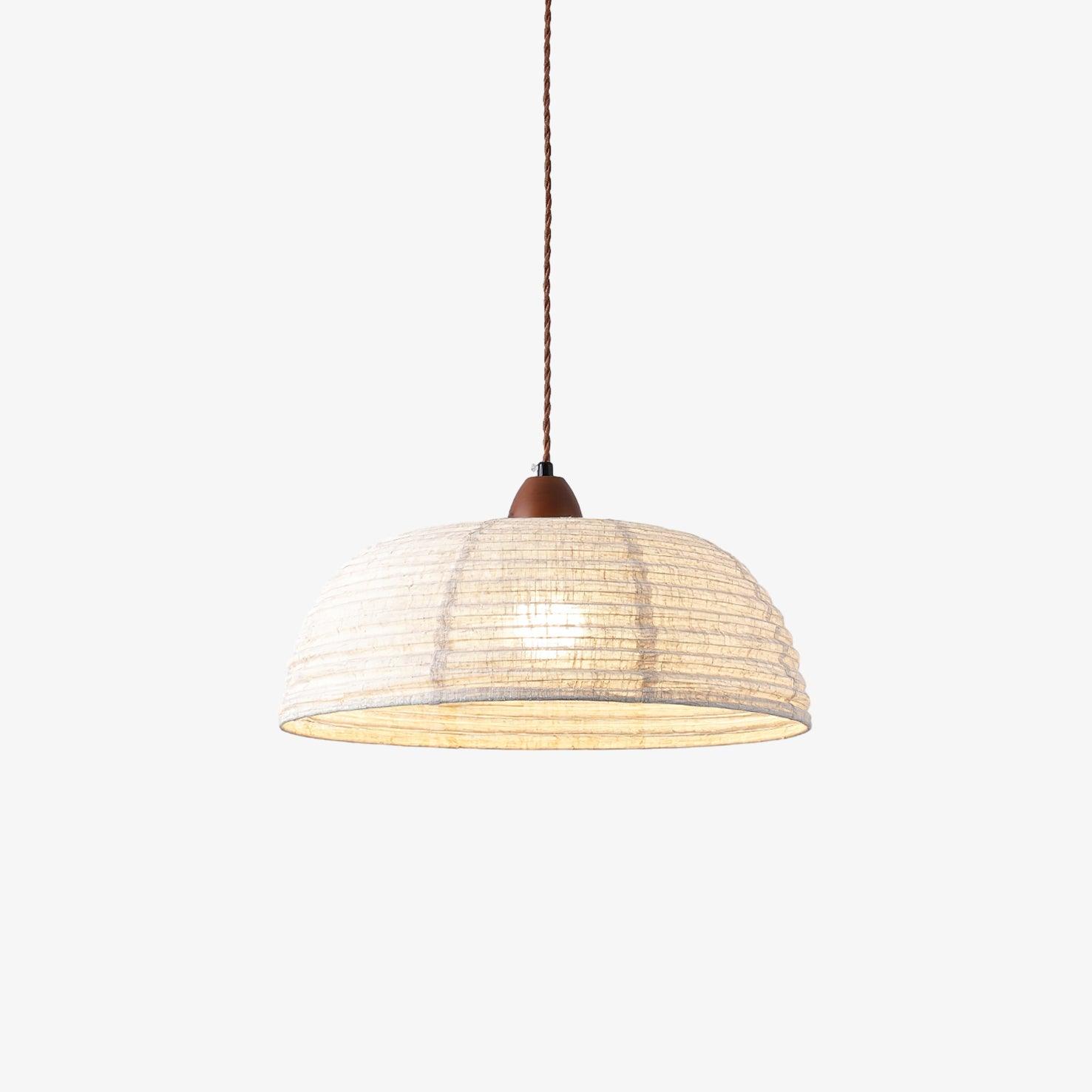 NaturalEssence Wooden Pendant Light with Soft Fabric Details