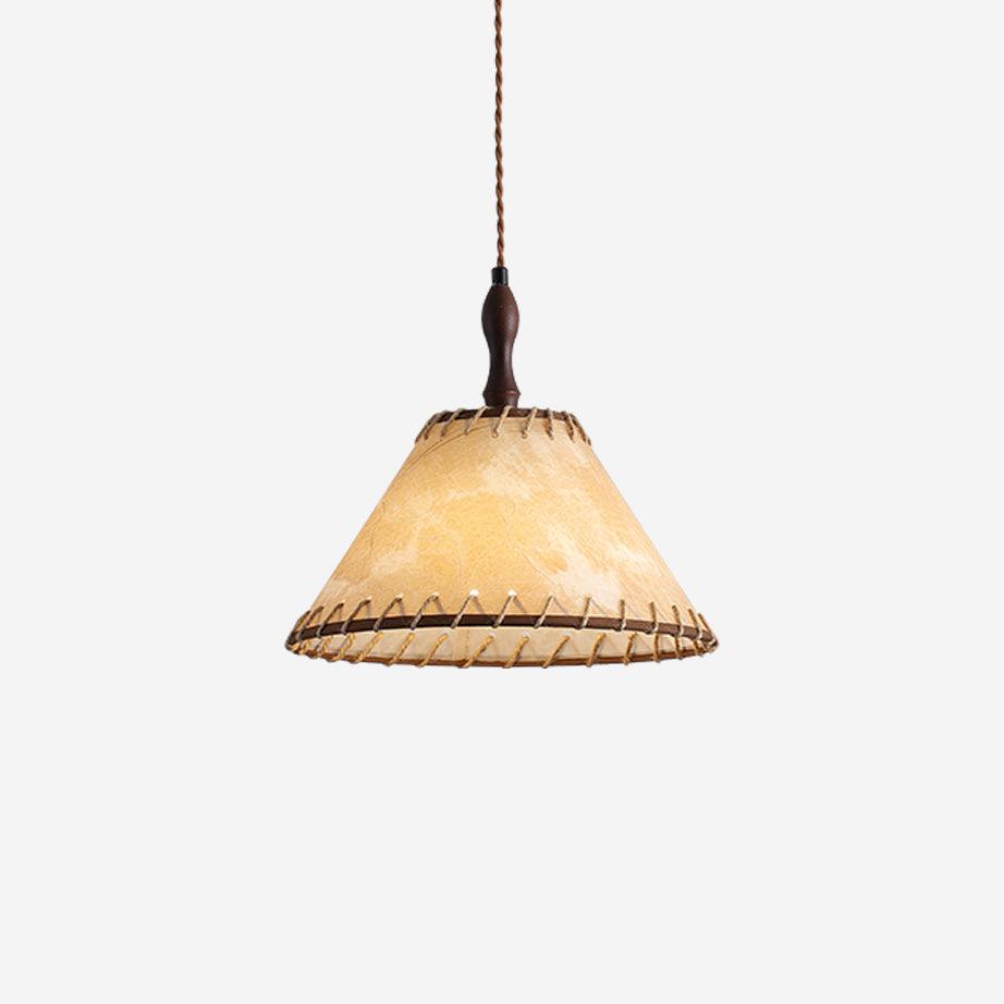 NaturalEssence Wooden Pendant Light with Soft Fabric Details