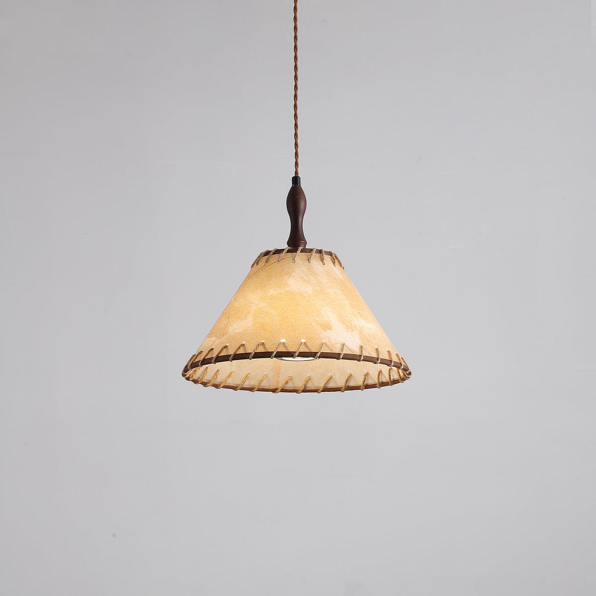 NaturalEssence Wooden Pendant Light with Soft Fabric Details