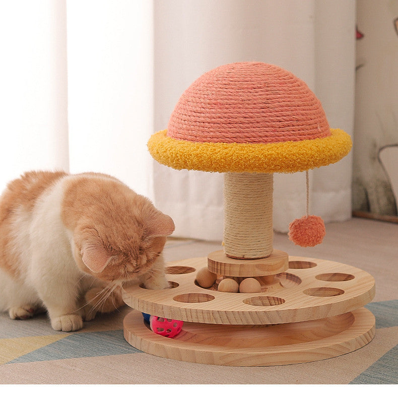 Durable Cat Climbing Structure with Sisal Scratch Post for Playful Cats