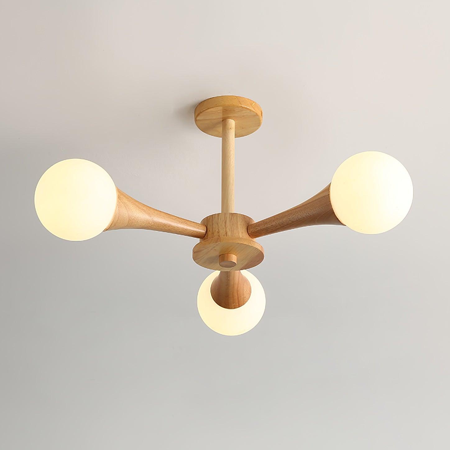 Luna Wood Pendant Light: Chic Wooden Ceiling Fixture