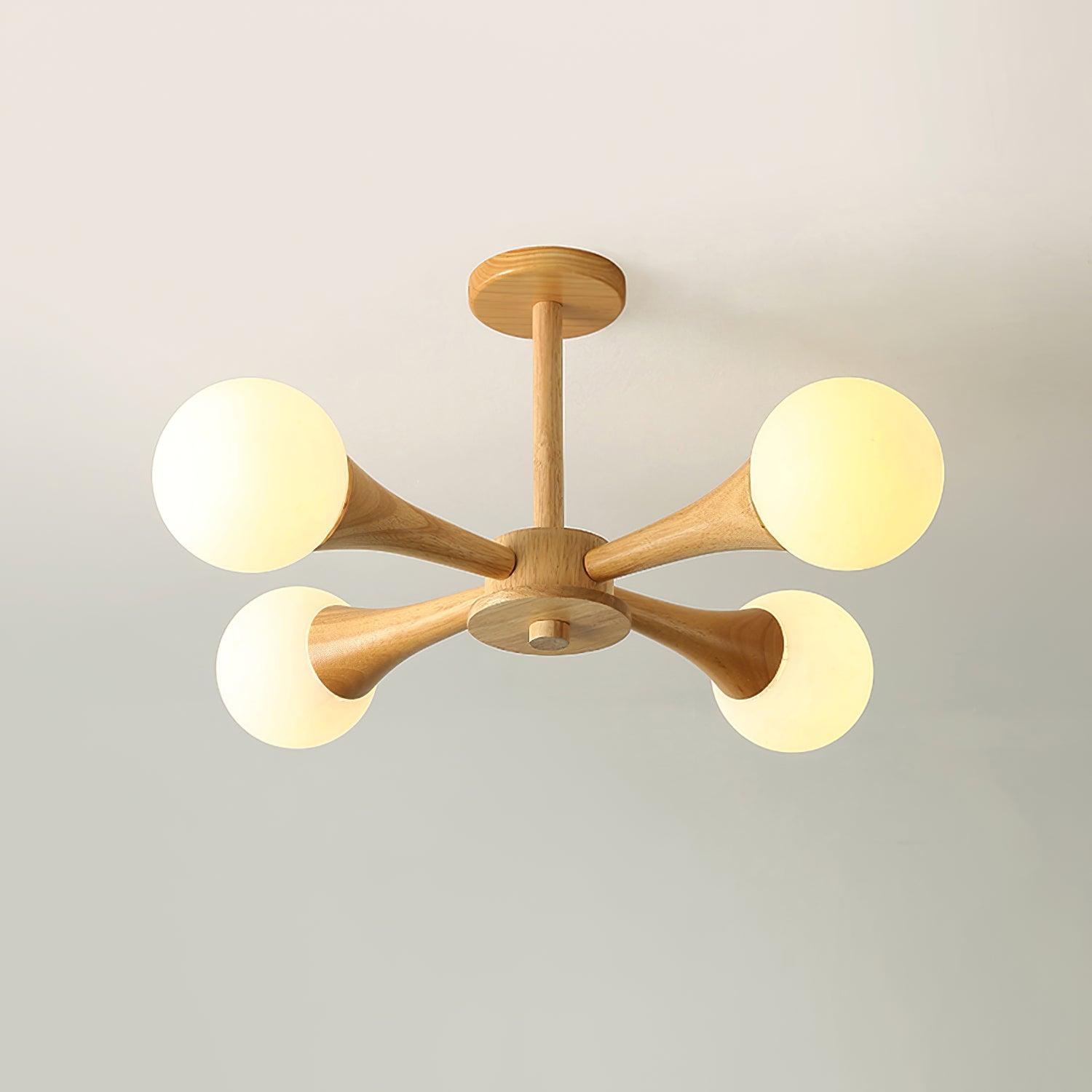 Luna Wood Pendant Light: Chic Wooden Ceiling Fixture