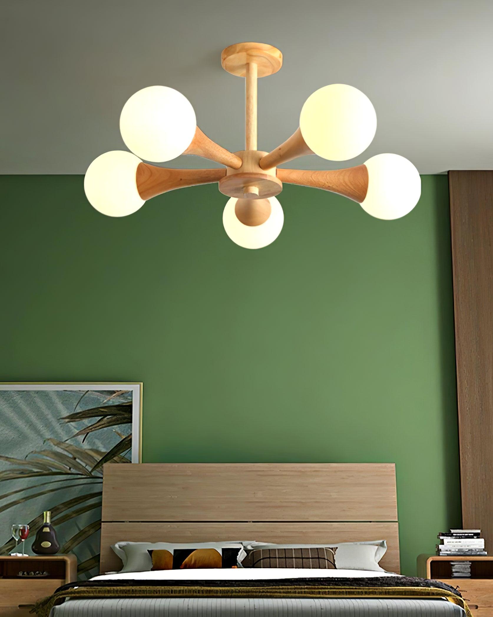 Luna Wood Pendant Light: Chic Wooden Ceiling Fixture