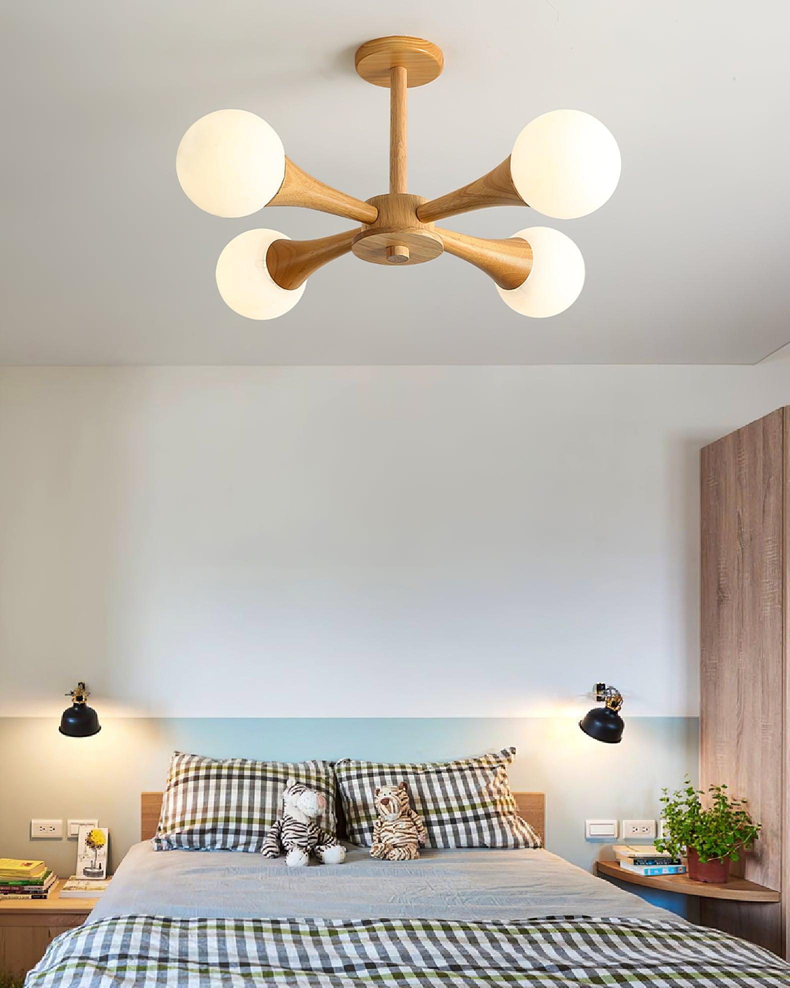 Luna Wood Pendant Light: Chic Wooden Ceiling Fixture