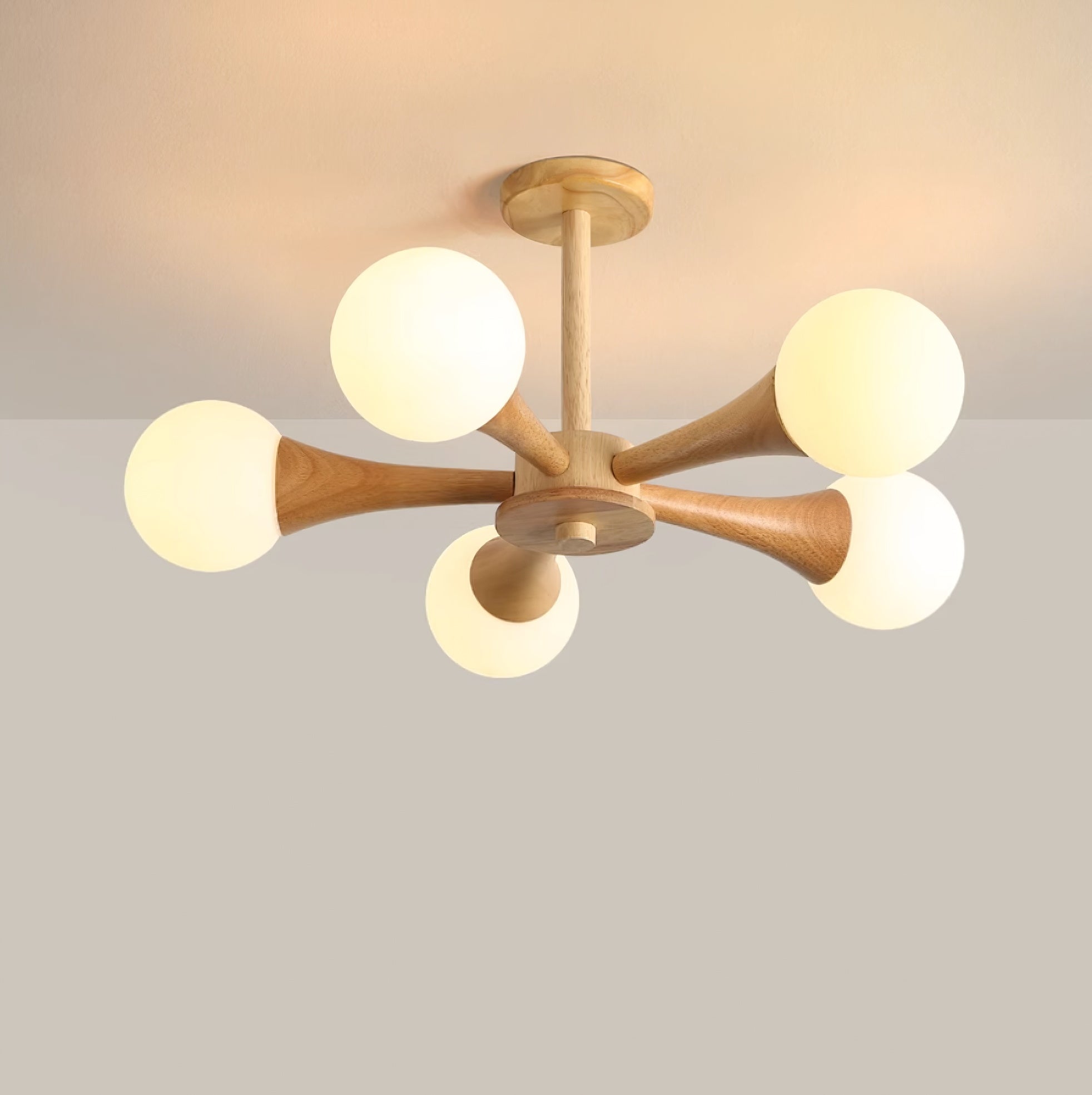Luna Wood Pendant Light: Chic Wooden Ceiling Fixture