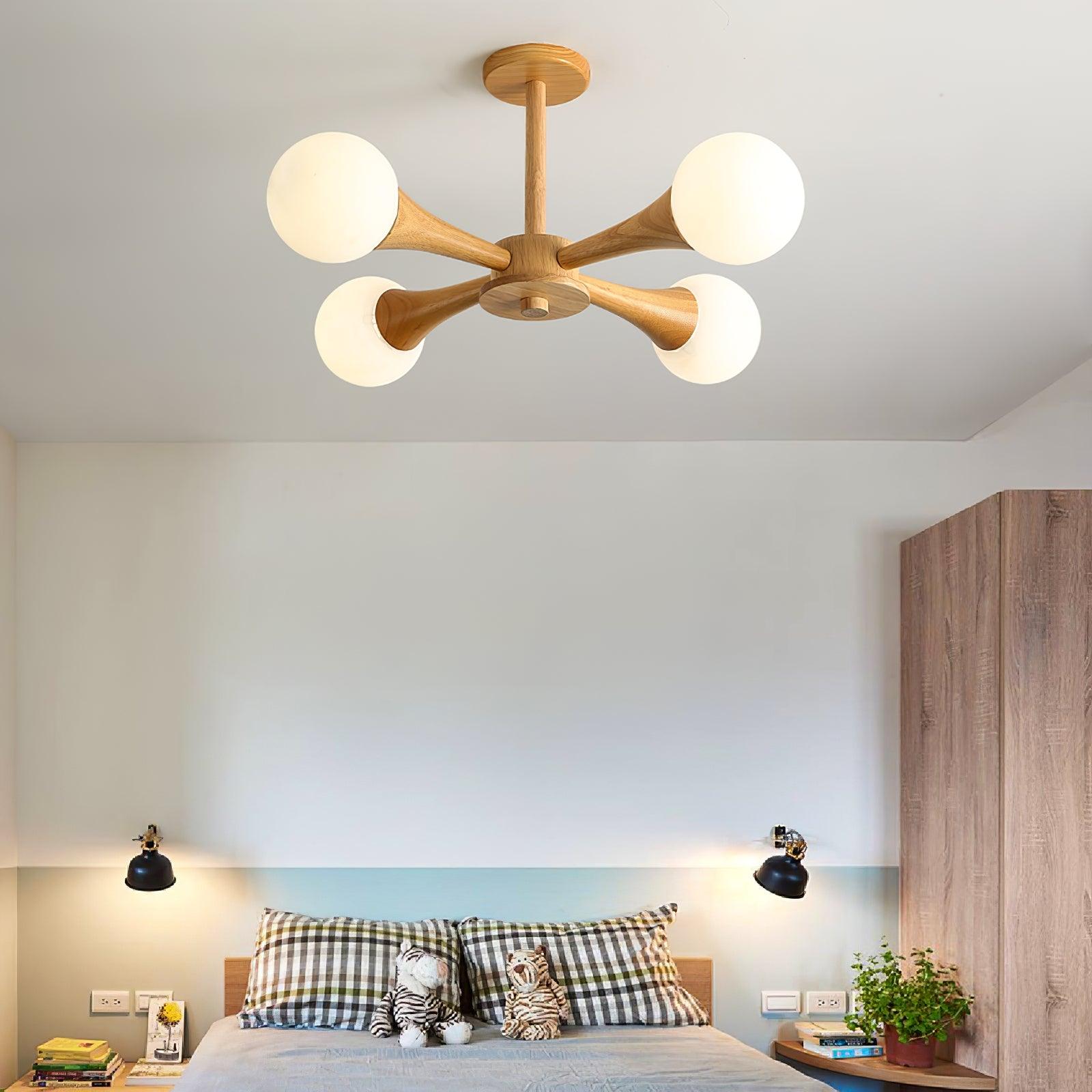 Luna Wood Pendant Light: Chic Wooden Ceiling Fixture