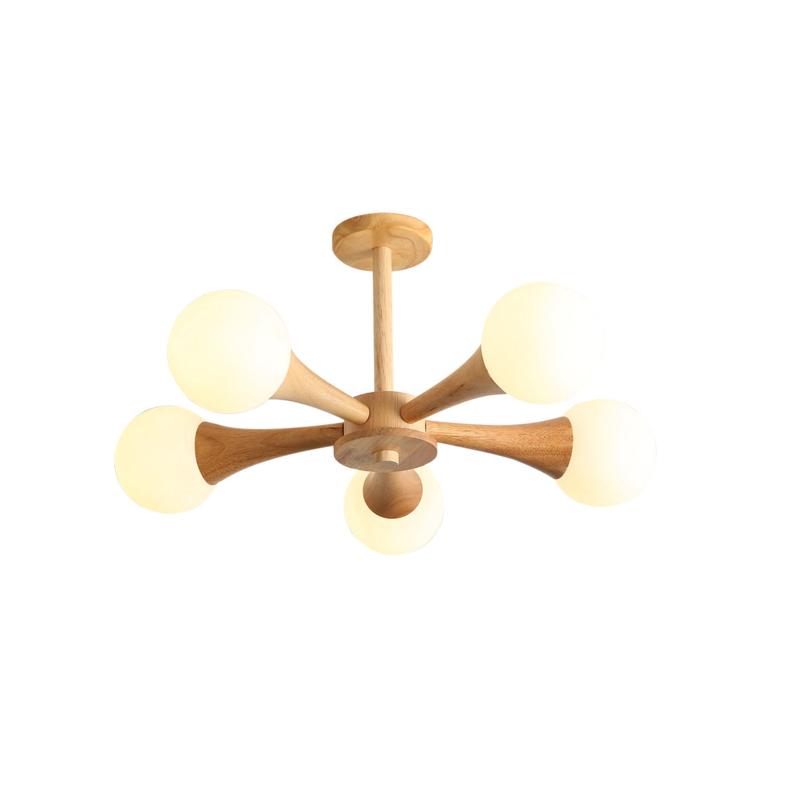 Luna Wood Pendant Light: Chic Wooden Ceiling Fixture