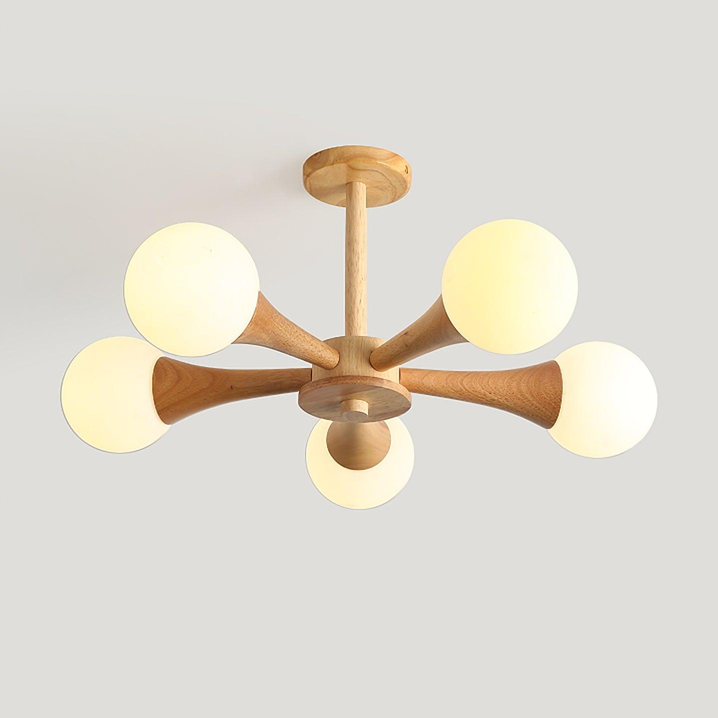 Luna Wood Pendant Light: Chic Wooden Ceiling Fixture