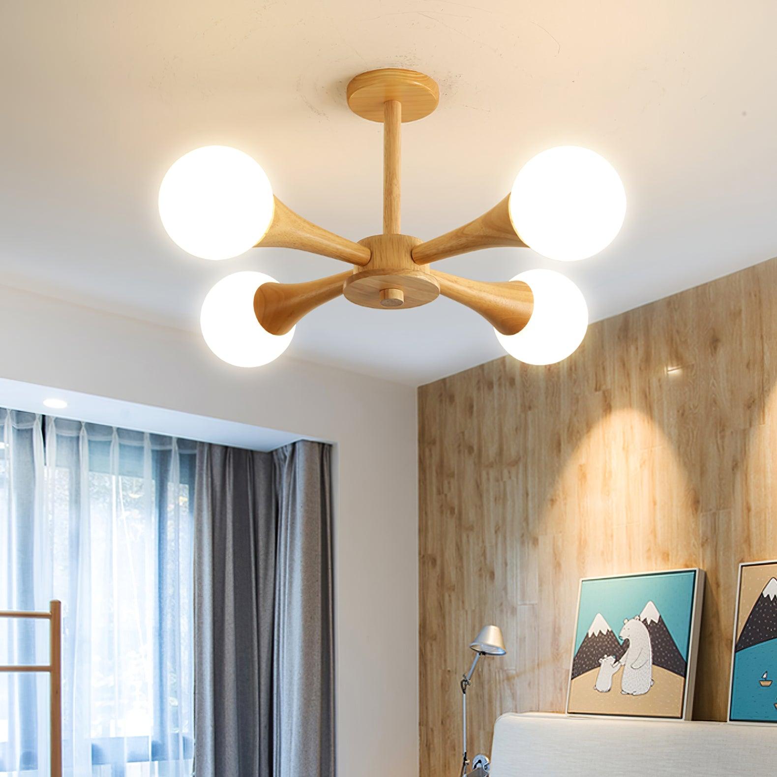 Luna Wood Pendant Light: Chic Wooden Ceiling Fixture