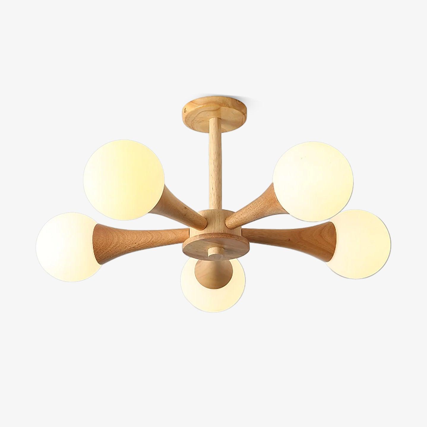 Luna Wood Pendant Light: Chic Wooden Ceiling Fixture