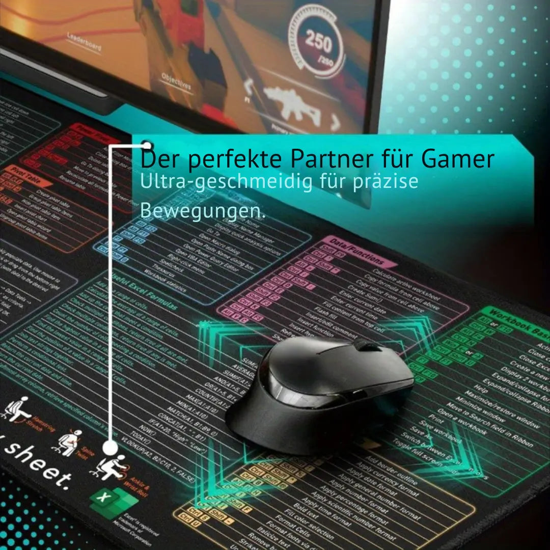 Ultimate Desk Companion – Extra Large Mousepad with Quick Reference