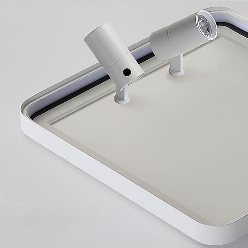 16'' Square Dimmable Flush Mount LED Ceiling Lights with 2 Adjustable Spotlights