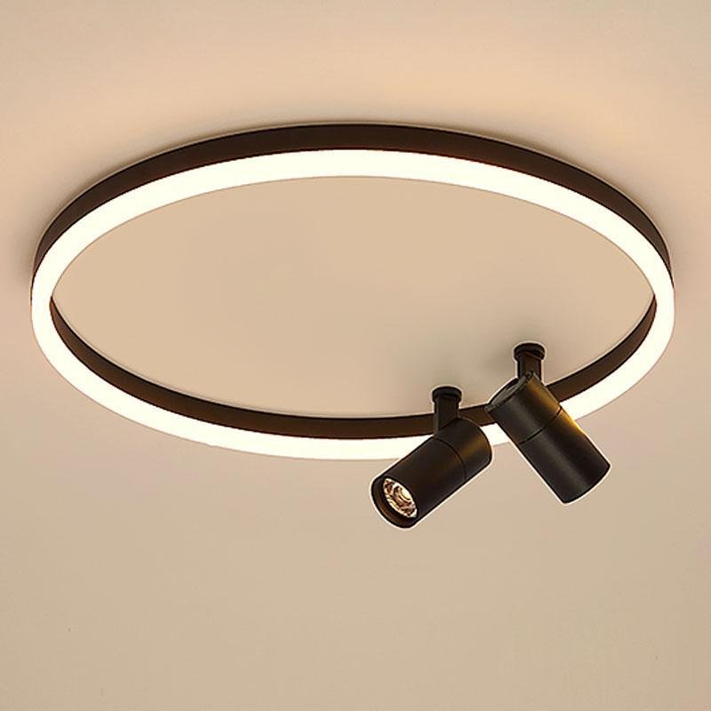 16'' Dimmable Adjustable Flush Mount Light with 2 Rotatable Spotlights Track Lights