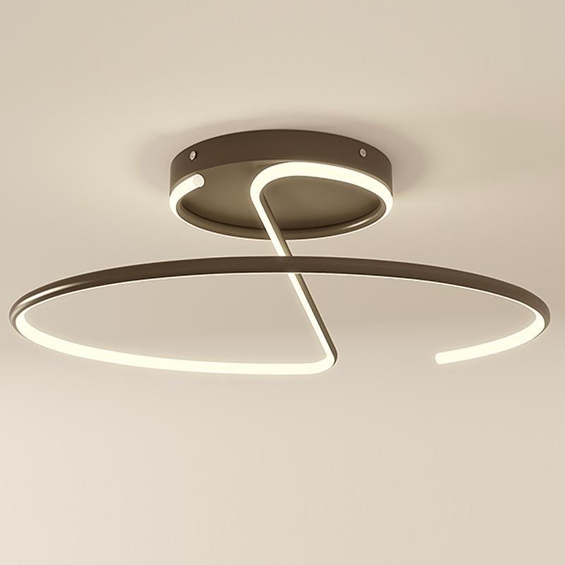 16 inch Circular Modern LED Semi Flush Mount Ceiling Light with Sleek Wire-inspired Design